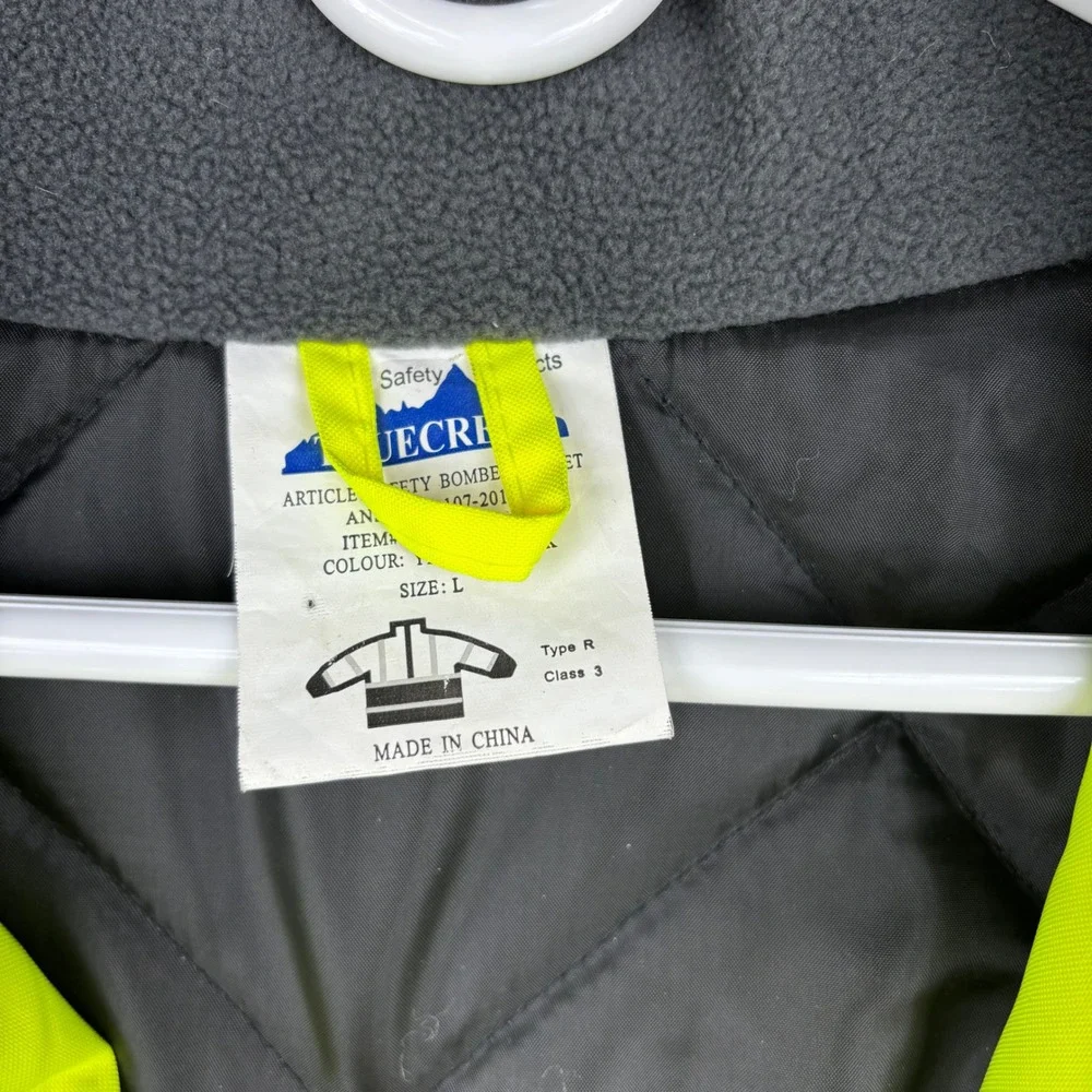 Truecrest Safety Products Hi-Vis Bomber Jacket Neon Yellow Black Class 3 Large